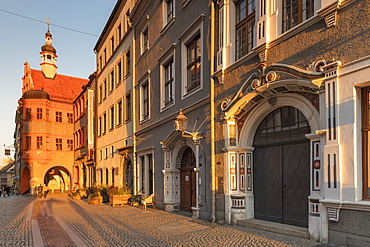 Bruderstrasse with Silesian Museum, Goerlitz, Saxony, Germany, Europe