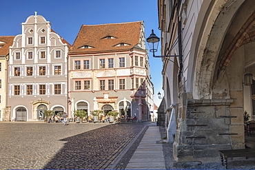 Street cafe at Untermarkt Square, Goerlitz, Saxony, Germany, Europe