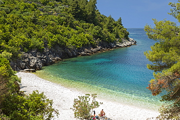 Vaja Beach, near Racisce, Island of Korcula, Adriatic Sea, Island of Korcula, Dalmatia, Croatia, Europe