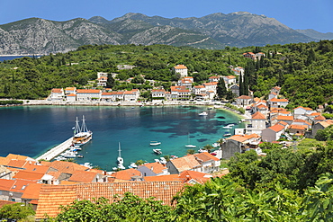 View over Rasisce, Island of Korcula, Adriatic Sea, Dalmatia, Croatia, Europe