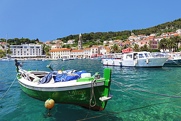 Fishing boats at the port, Hvar, Hvar Island, Dalmatia, Croatia, Europe