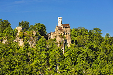 Lichtenstein castle, near Reutlingen, Swabian Jura, Baden-Wurttemberg, Germany, Europe