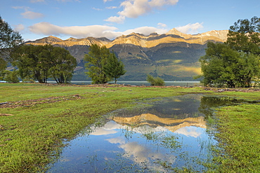 Glenorchy Lagoon at sunrise, Glenorchy, Otago, South Island, New Zealand, Pacific