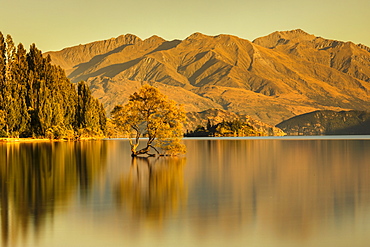 Lake Wanaka at sunrise, Mount-Aspiring National Park, UNESCO World Heritage Site, Otago, South Island, New Zealand, Pacific