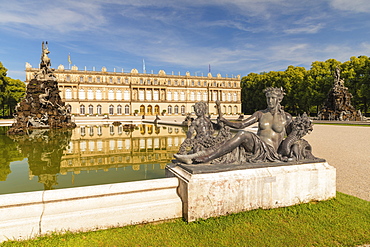 Herrenchiemsee Palace on Herreninsel Island in Lake Chiemsee, Chiemgau, Upper Bavaria, Germany, Europe