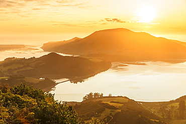 Hoopers Inlet at sunrise, Otago Peninsula, Dunedin, Otago, South Island, New Zealand, Pacific