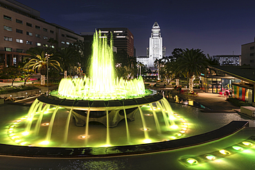 Fountain at Grand Park and Town Hall, Los Angeles, California, United States of America, North America