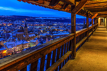 View from the castle to the old town of Esslingen, Baden-Wurttemberg, Germany, Europe