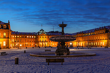 New Castle on Schlossplatz Square, Stuttgart, Neckar Valley, Baden-Wurttemberg, Germany, Europe