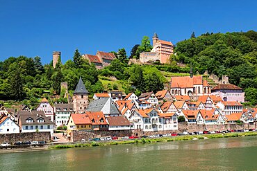 Burg Hirschhorn Castle, Hirschhorn am Neckar, Burgenstrav?e, Odenwald, Neckartal Valley, Hesse, Germany