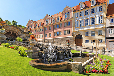 Waterworks fountain at Schlossberg, Gotha, Thuringian Basin, Thuringia, Germany