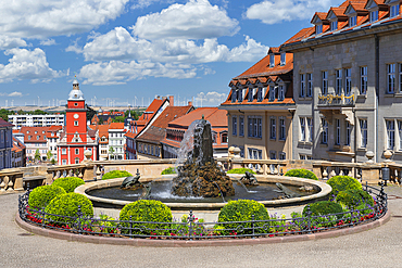 Waterworks fountain at Schlossberg, Gotha, Thuringian Basin, Thuringia, Germany