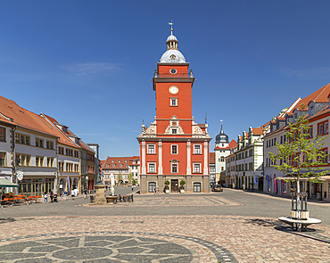 Hauptmarkt marketplace and town hall, Gotha, Thuringian Basin, Thuringia, Germany