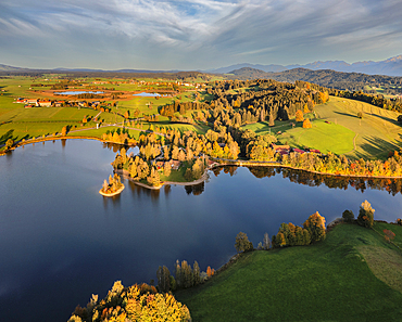 Schwaltenweiher Lake, Allgau Alps, Allgau, Bavaria, Germany, Europe