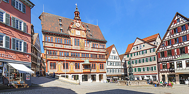 Town Hall at the market place, Tubingen, Baden Wurttemberg, Germany, Europe