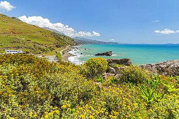 Coast of southern Crete near beach of Preveli, Rethymno, Crete, Greek Islands, Greece, Europe