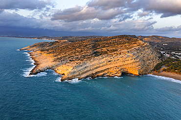 Bay and beach of Matala, Iraklion, Crete, Greek Islands, Greece, Europe