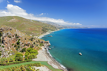 Palm beach of Preveli, Rethymno, Crete, Greek Islands, Greece, Europe