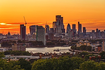 View from Greenwich Park on the skyline von London, England