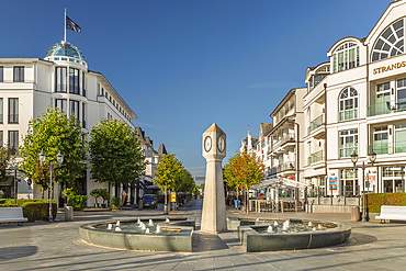 Fountain at the promenade of Binz, Ruegen Island, Baltic Sea, Mecklenburg-Western Pomerania, Germany