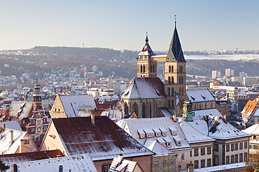 Esslinger Altstadt in winter, Esslingen am Neckar, Baden Wurttemberg, Germany, Europe