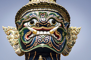 Mythical temple guard (Yaksha), Wat Phra Kaew, Bangkok, Thailand.