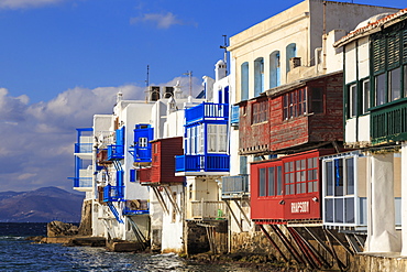 Little Venice, Mykonos Town (Chora), Mykonos, Cyclades, Greek Islands, Greece, Europe