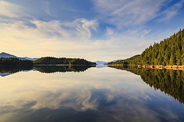 Winstanley Island sunset reflections, Misty Fjords National Monument, Tongass National Forest, Ketchikan, Alaska, United States of America, North America