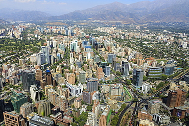 Sanhattan metropolis from Gran Torre Santiago, Costanera Center, South America's tallest, Las Condes, El Golf, Santiago, Chile, South America