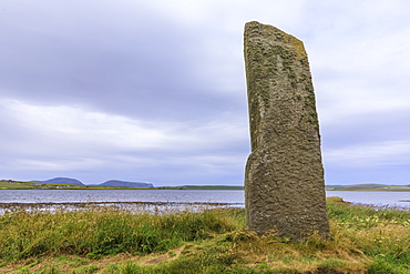 Watch Stone monolith in Loch of Stenness, Scotland, Europe