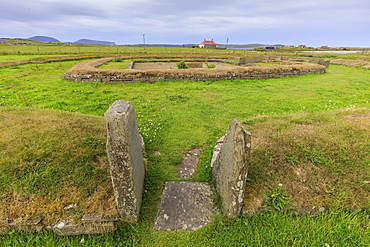 Structure eight of Ness of Brodgar archaeological site in Orkney Islands, Scotland, Europe