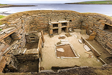 Skara Brae Neolithic settlement in Orkney Islands, Scotland, Europe