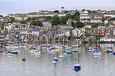 Boats moored by Falmouth in Cornwall, England, Europe