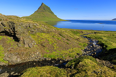 River by Kirkjufell mountain in Grundarfjordur, Iceland, Europe