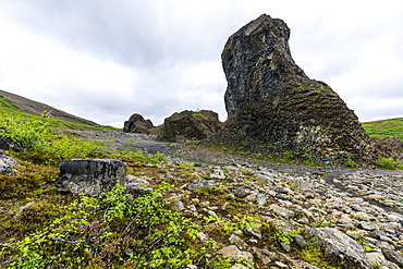 Basalt rock formations in Vatnajokull National Park, Iceland, Europe