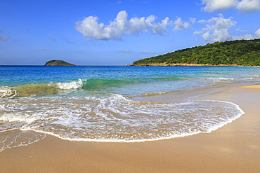 Tropical Anse de la Perle beach, golden sand, turquoise blue sea, Death In Paradise location, Deshaies, Guadeloupe, Leeward Islands, West Indies, Caribbean, Central America