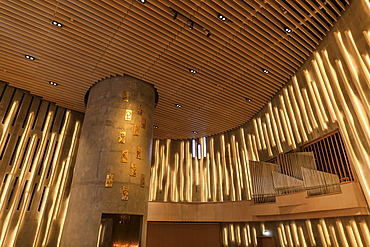 Northern Lights Cathedral, striking interior, Alta, Troms og Finnmark, Arctic Circle, North Norway, Scandinavia, Europe