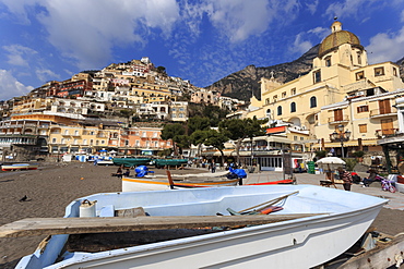 Small boats on beach, Positano, Costiera Amalfitana (Amalfi Coast), UNESCO World Heritage Site, Campania, Italy, Europe 