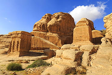 Djinn Blocks, Bab as-Siq (Entrance to the Siq), Petra, UNESCO World Heritage Site, Jordan, Middle East