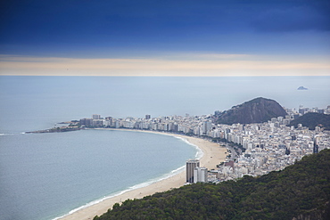 View of Copacabana Beach and the Atlantic Ocean, Rio de Janeiro, Brazil, South America