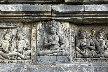 Hindu carvings on the Prambanan temples, UNESCO World Heritage Site, near Yogyakarta, Java, Indonesia, Southeast Asia, Asia