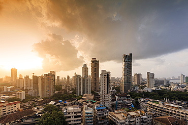 General view of the skyline of central Mumbai (Bombay), Maharashtra, India, Asia