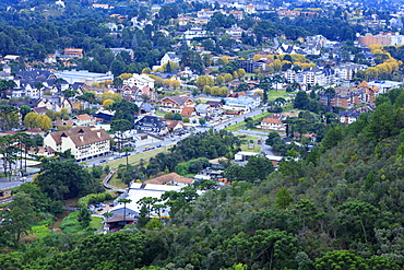 View of the town of Campos do Jordao, a popular weekend resort in the mountains near Sao Paulo, Brazil, South America