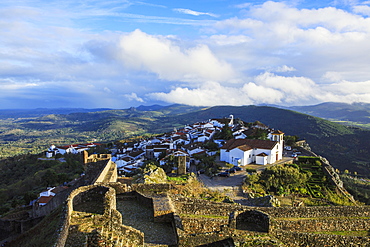 View of the village of Marvao in the northern Alentejo region, Portugal, Europe