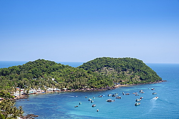 Aerial view of an island in the Phu Quoc archipelago in southern Vietnam, Indochina, Southeast Asia, Asia