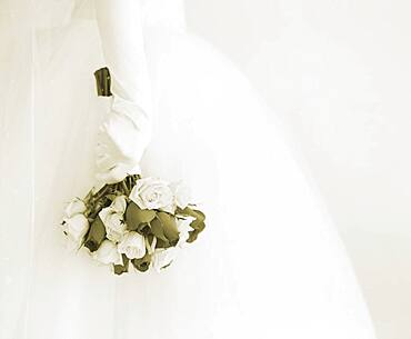 Bride holding a wedding bouquet