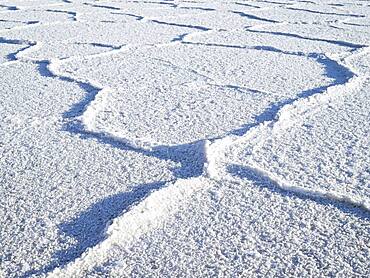 Close up of piles in salt flats