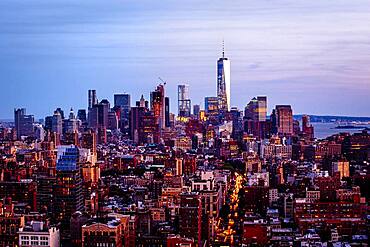 Aerial view of New York cityscape, New York, United States