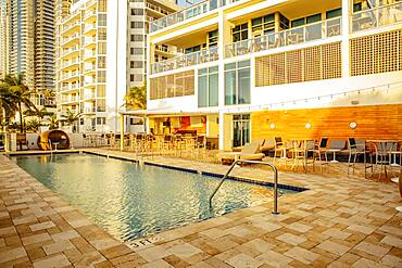 Hotel swimming pool and courtyard