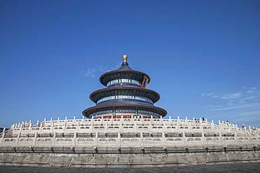 Heaven Temple tower under blue sky, Beijing, China